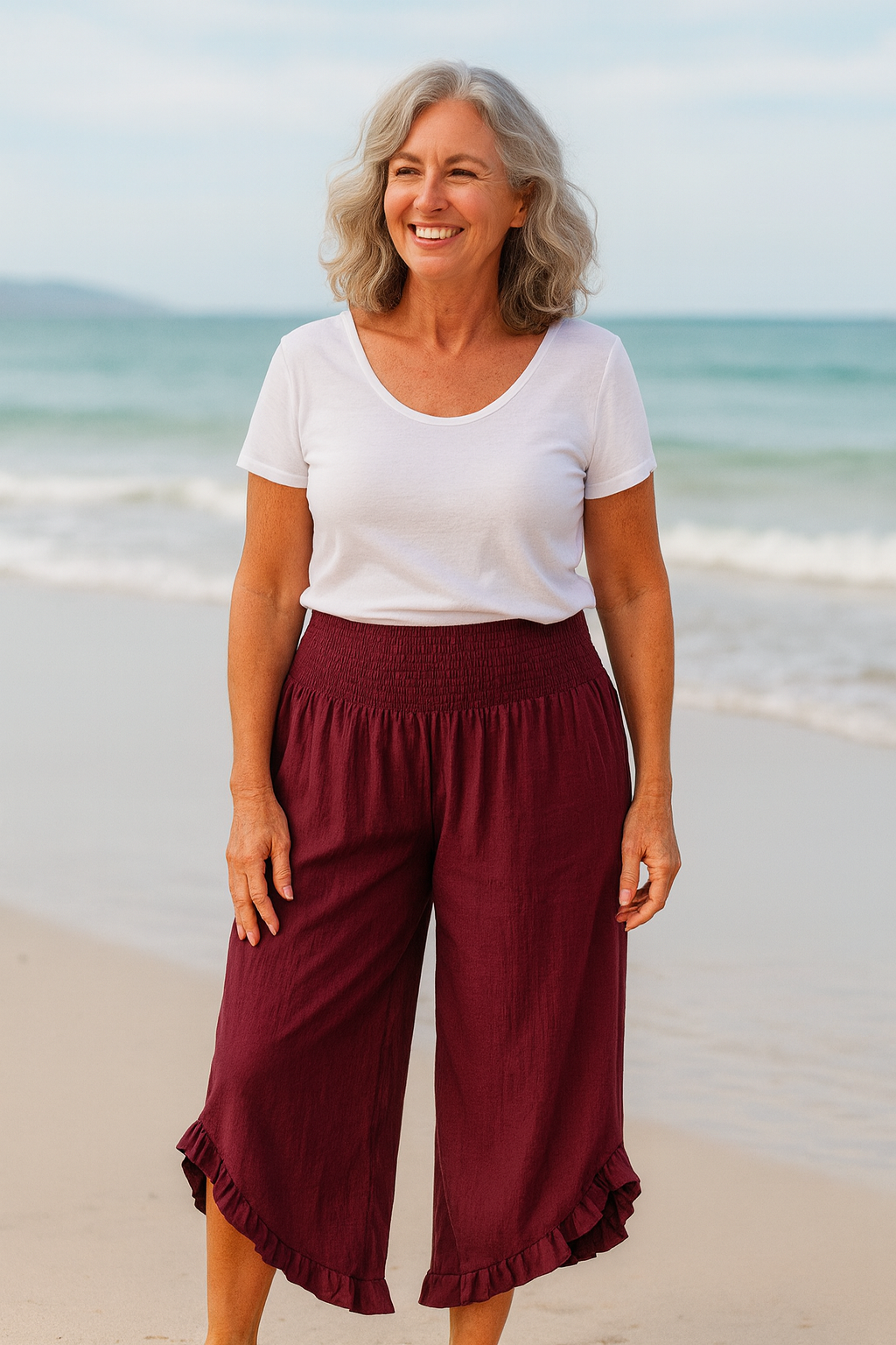 Tavina | Pantalon femme en coton et lin, léger et confortable pour l'été