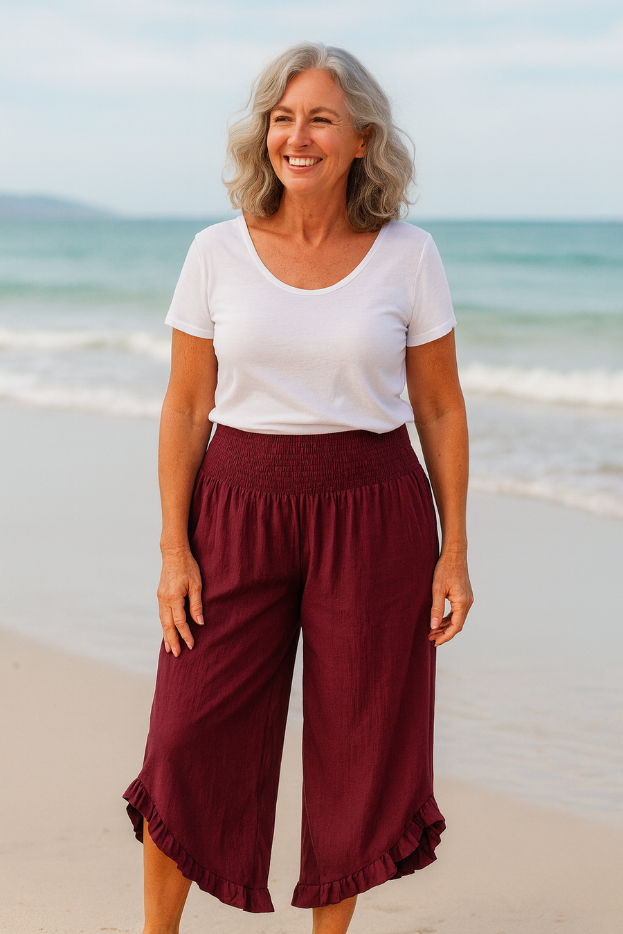 Tavina | Pantalon femme en coton et lin, léger et confortable pour l'été