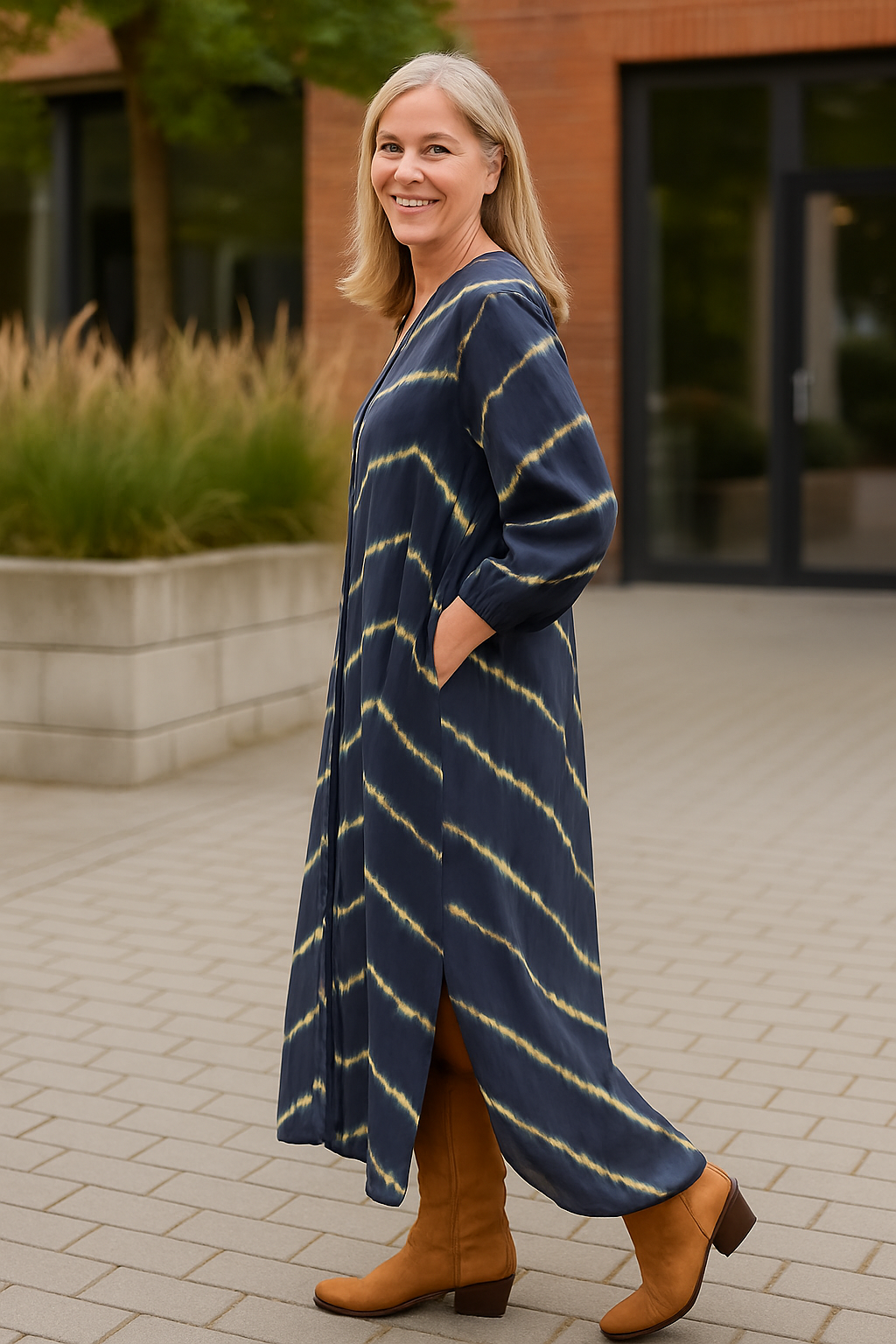Selora | Robe femme confort à rayures boho, fluide et flatteuse