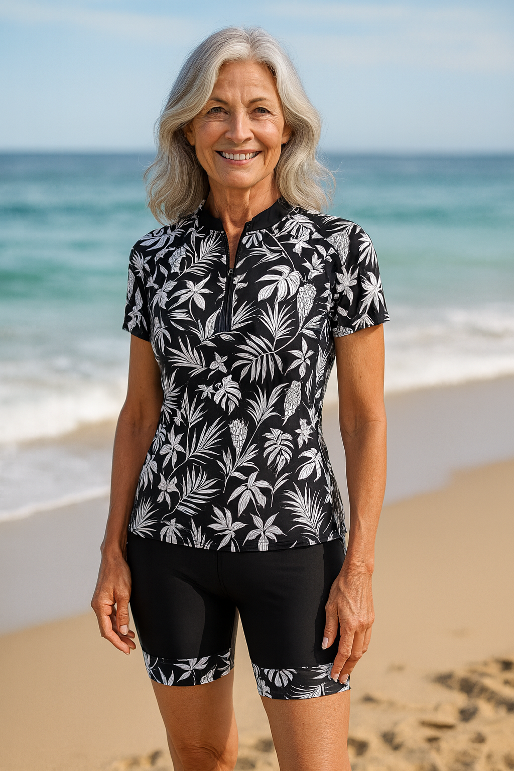 Maëlys | Maillot de bain femme anti-UV manches courtes, respirant léger et confortable