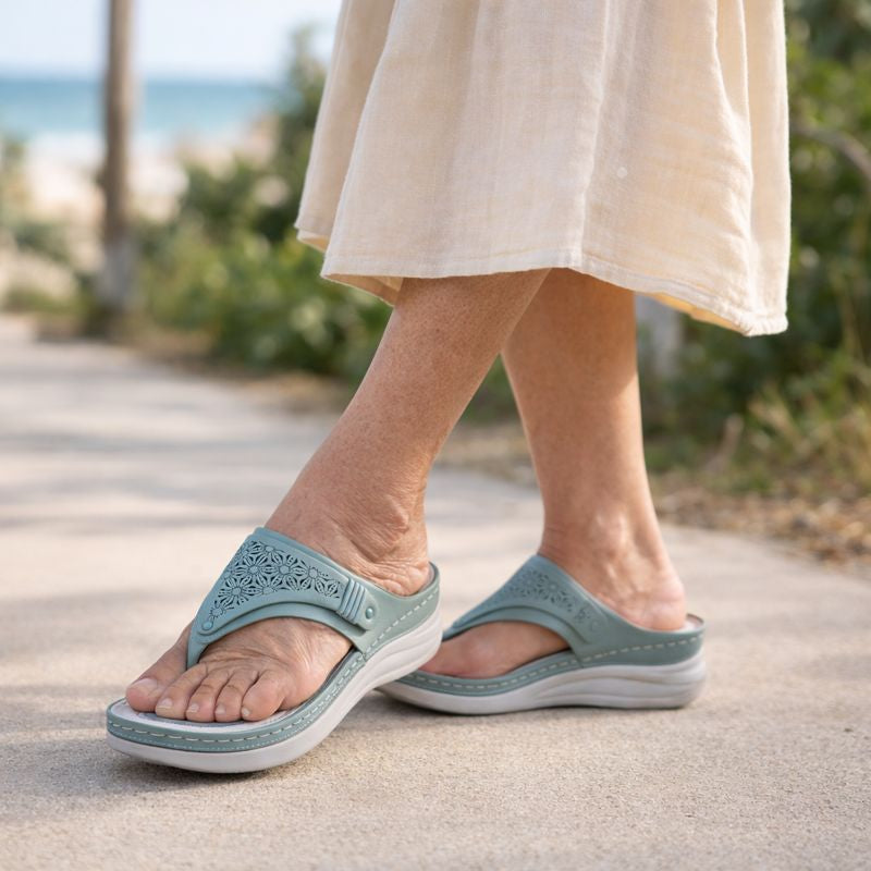 Joséphine | Sandales compensées femme en cuir PU respirant, semelle antidérapante pour l'été