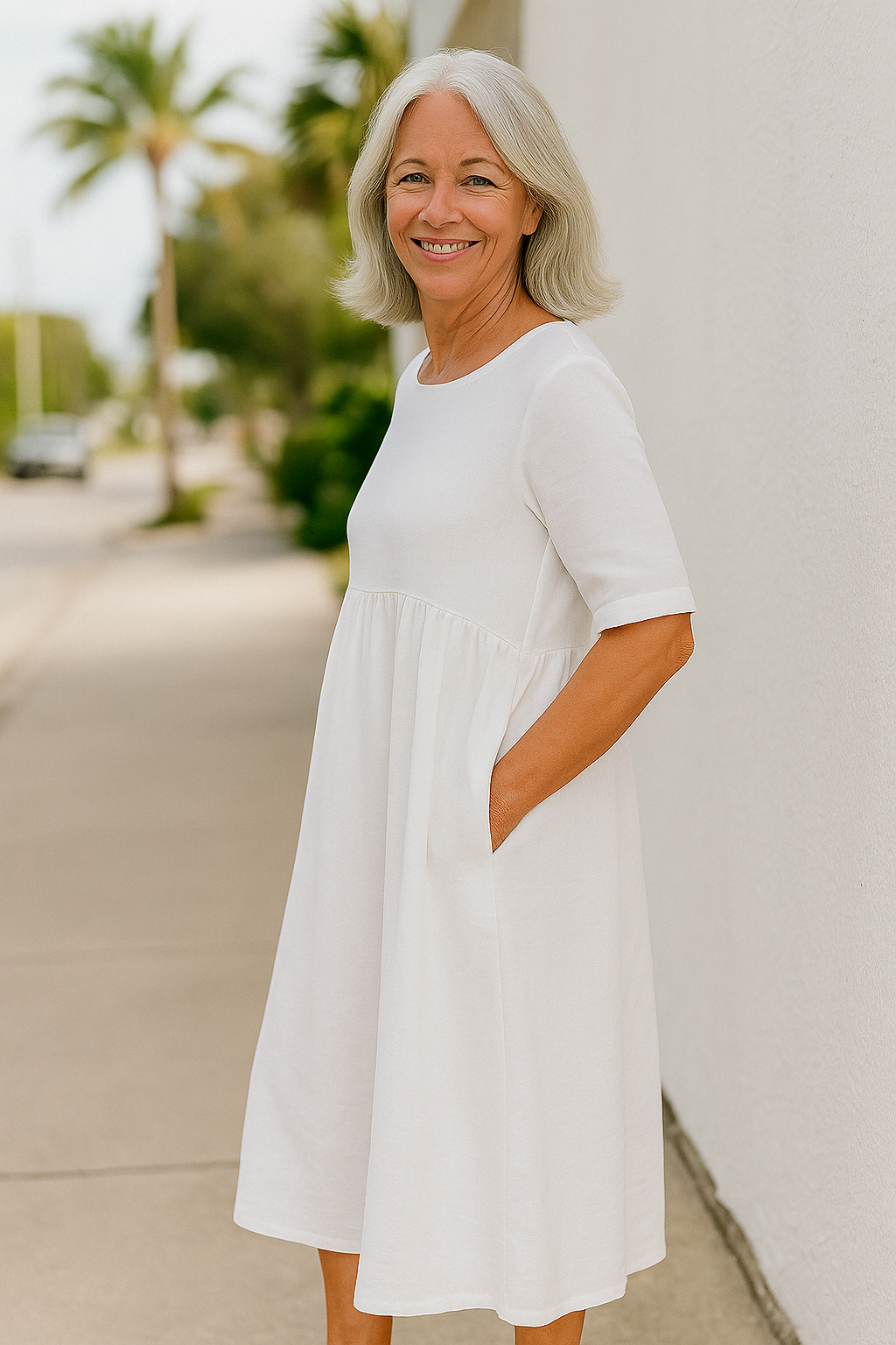 Anora | Robe femme en coton flatteuse à poches, confortable et élégante