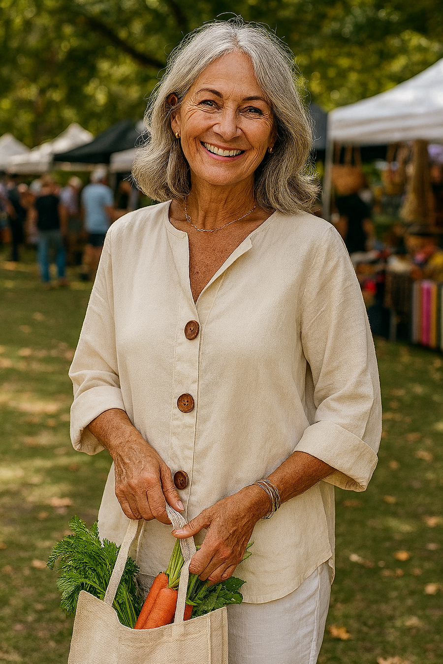 Sage | Blouse femme boutonnée en coton-lin, fluide et couvrante