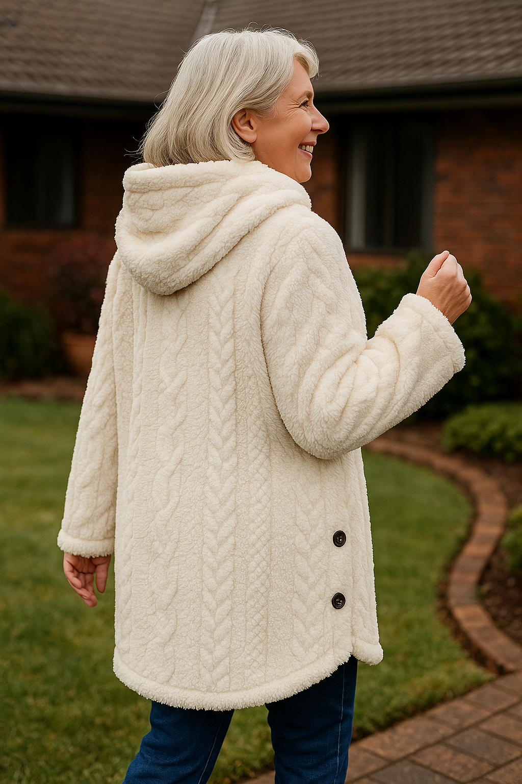 Lorna | Manteau teddy femme doux et douillet, chaud
