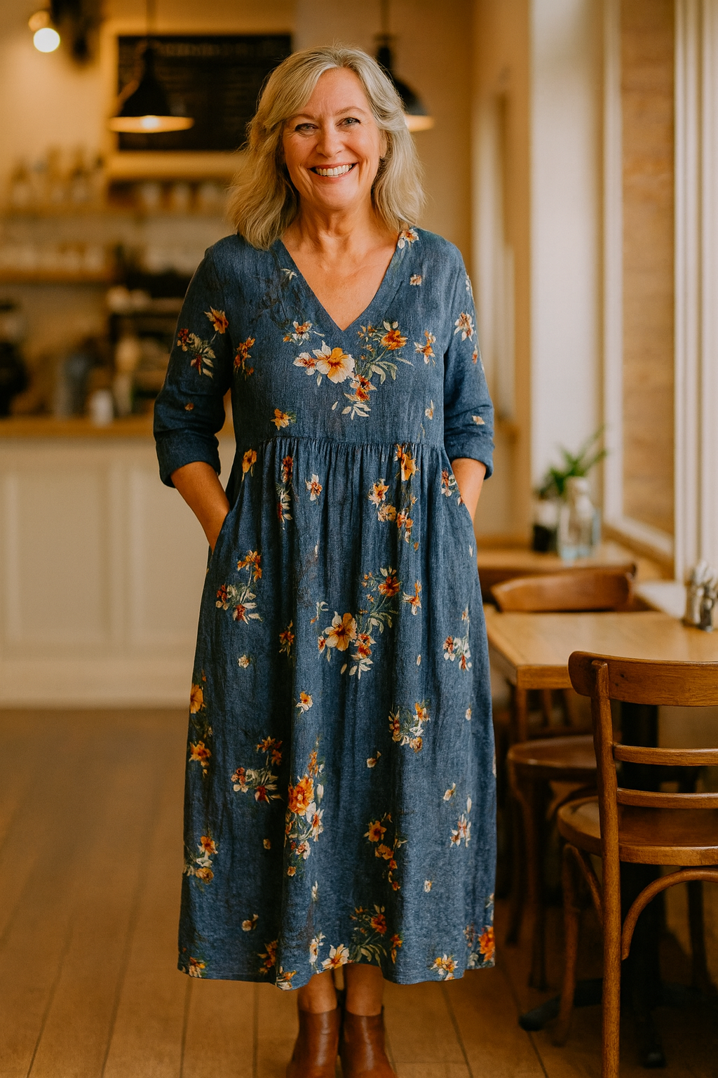 Noelia | Robe longue femme confort élégante, fluide au quotidien