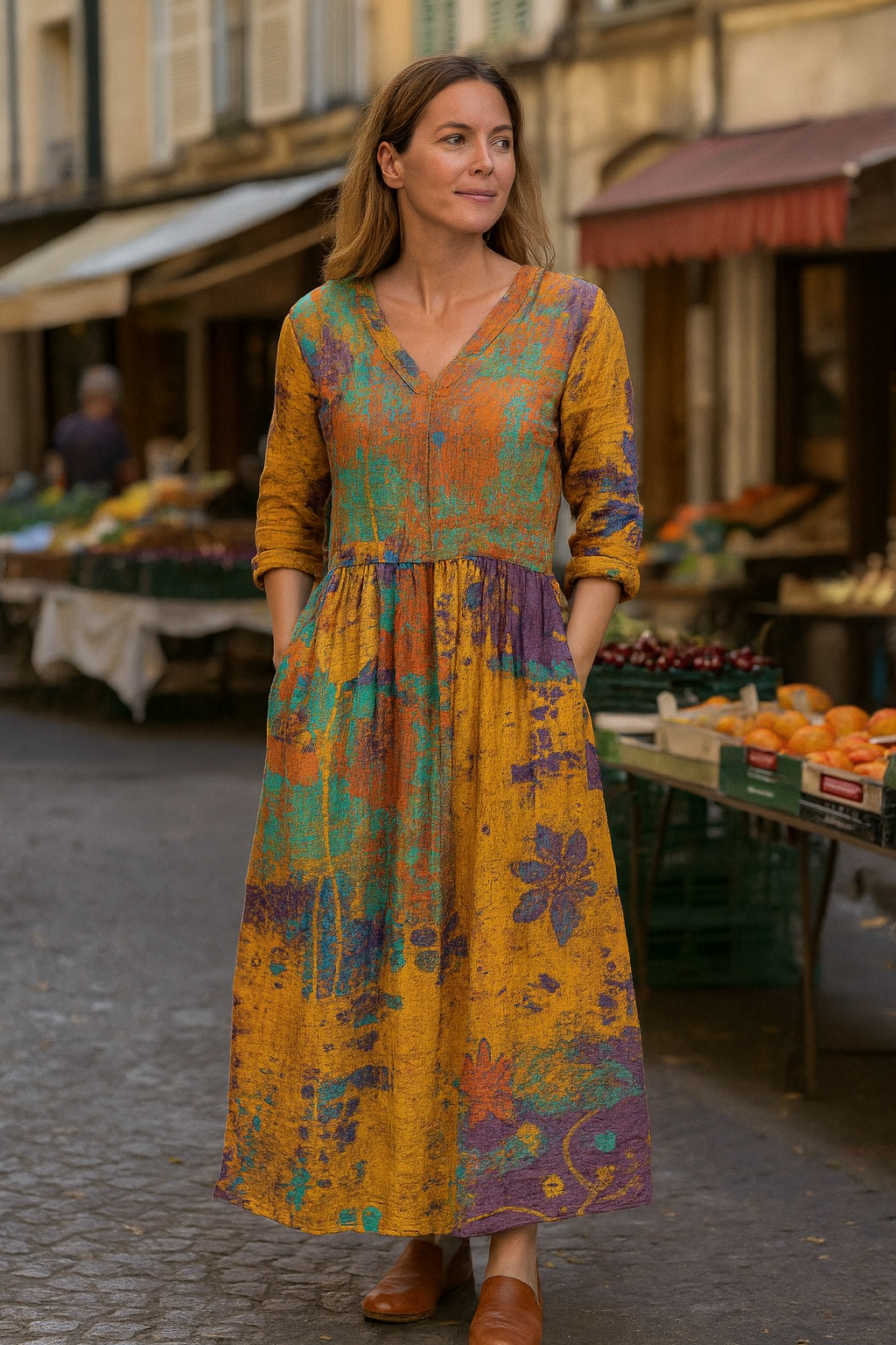 Noelia | Robe longue femme confort élégante, fluide au quotidien