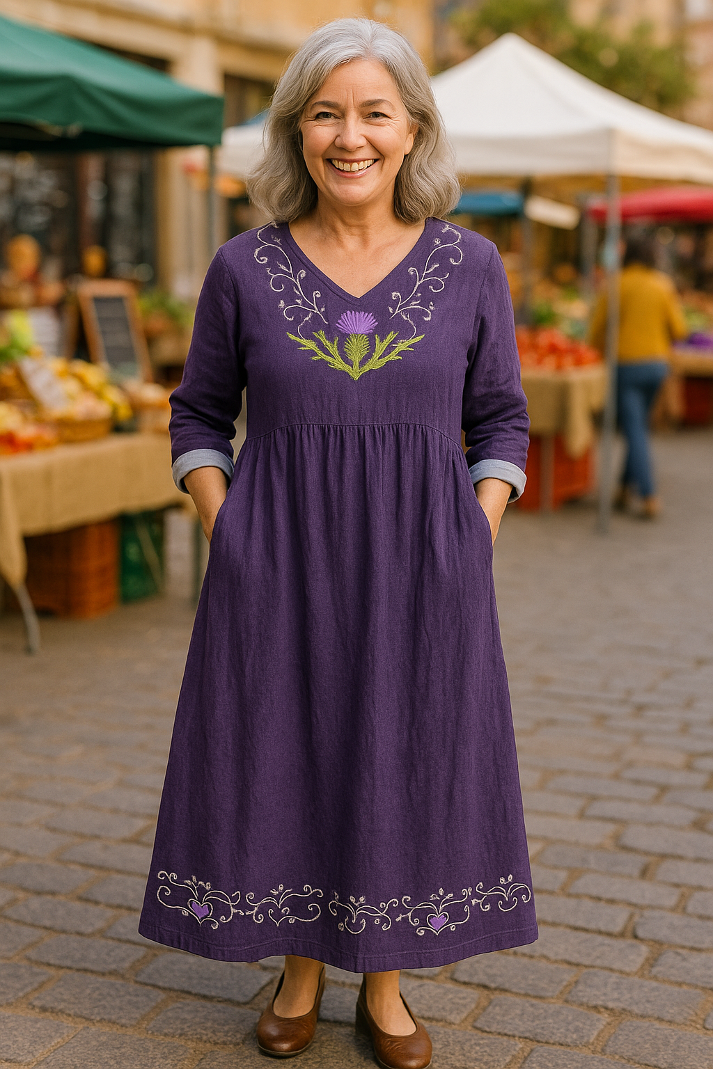 Noelia | Robe longue femme confort élégante, fluide au quotidien