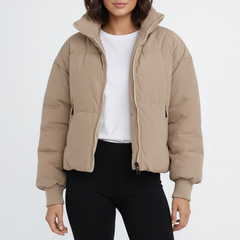 Doudoune Courte Femme Matelassée Chaude Coupe Crop