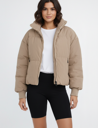 Doudoune Courte Femme Matelassée Chaude Coupe Crop