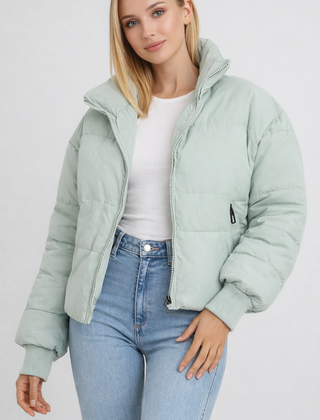 Doudoune Courte Femme Matelassée Chaude Coupe Crop