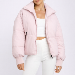 Doudoune Courte Femme Matelassée Chaude Coupe Crop