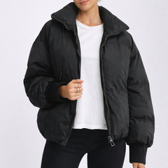 Doudoune Courte Femme Matelassée Chaude Coupe Crop