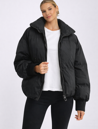 Doudoune Courte Femme Matelassée Chaude Coupe Crop