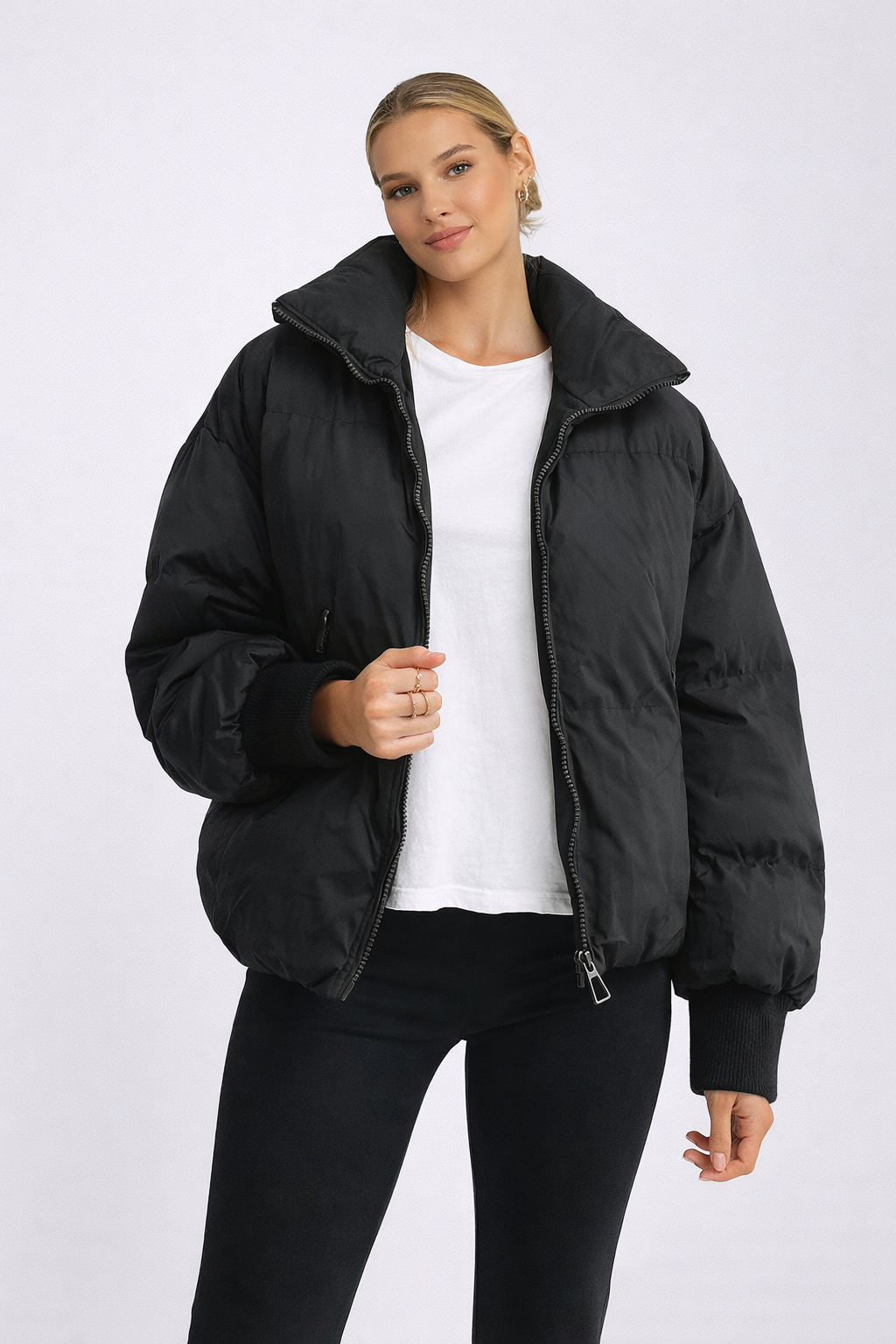 Doudoune Courte Femme Matelassée Chaude Coupe Crop