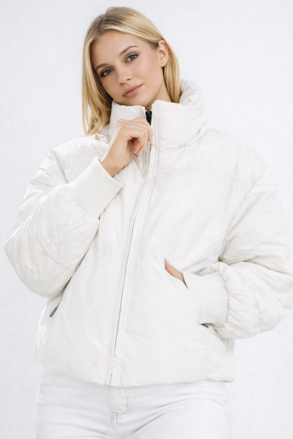 Doudoune Courte Femme Matelassée Chaude Coupe Crop