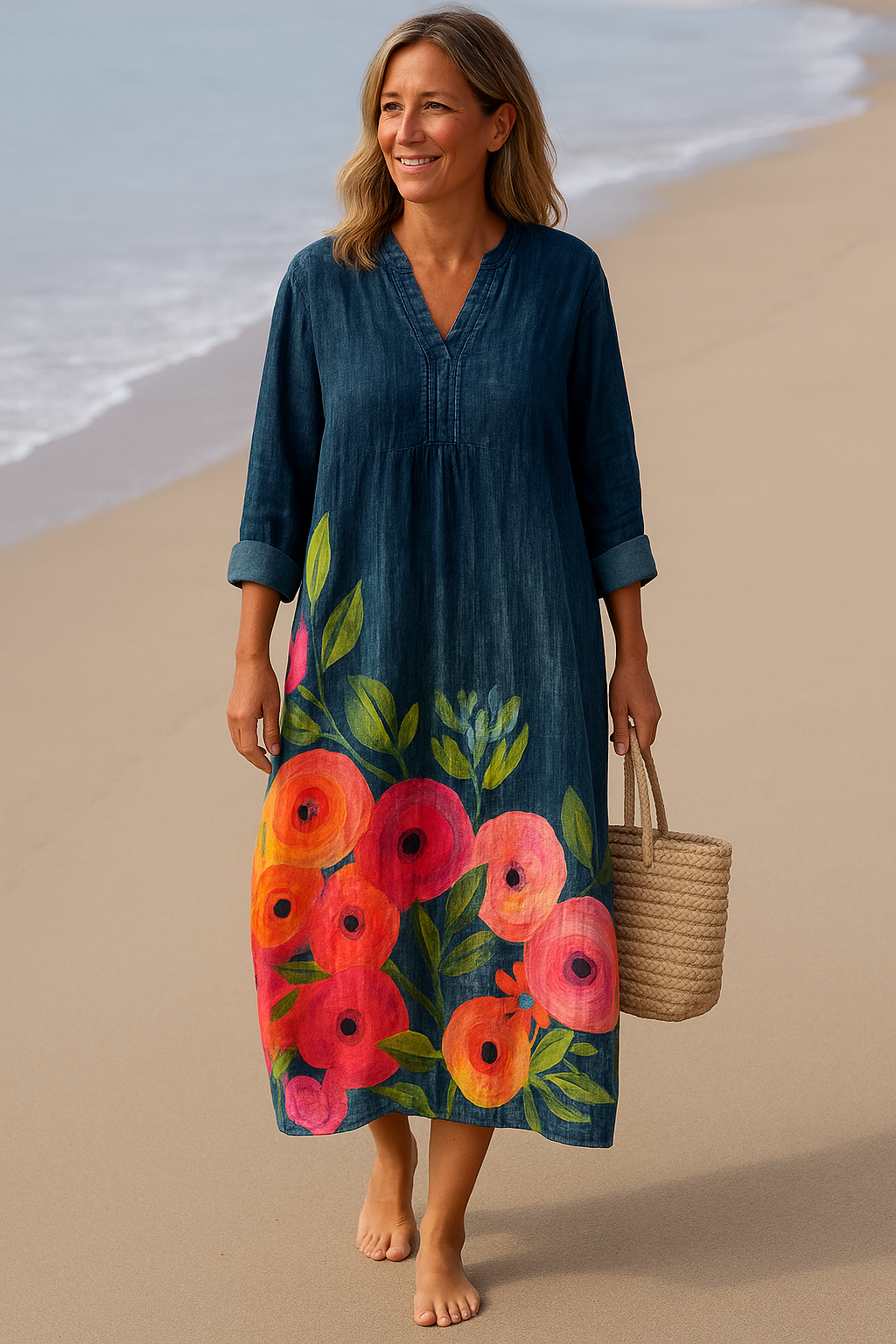 Sorella | Robe longue femme maxi fluide légère, coupe flatteuse pour brunch