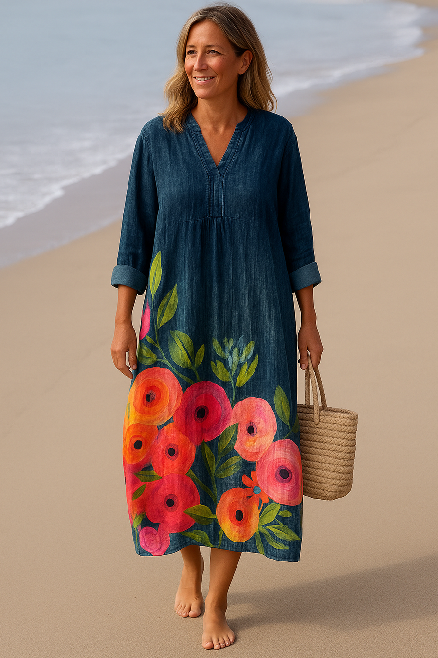 Sorella | Robe longue femme maxi fluide légère, coupe flatteuse pour brunch