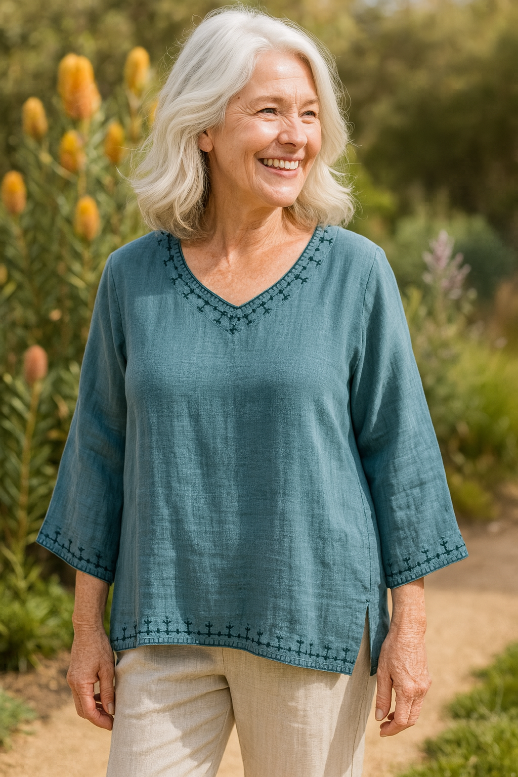 Mirella | Blouse femme col V élégante et fluide pour le quotidien