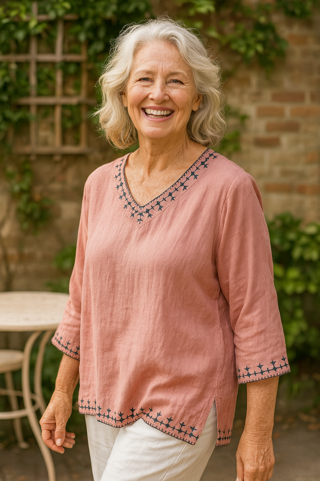 Mirella | Blouse femme col V élégante et fluide pour le quotidien