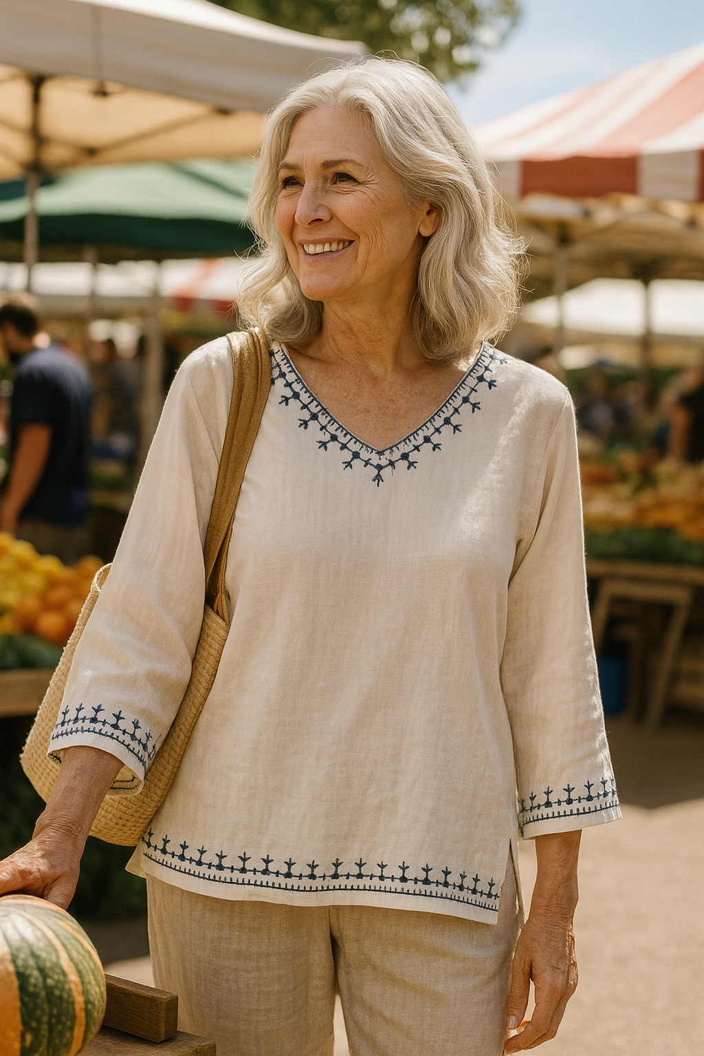 Mirella | Blouse femme col V élégante et fluide pour le quotidien