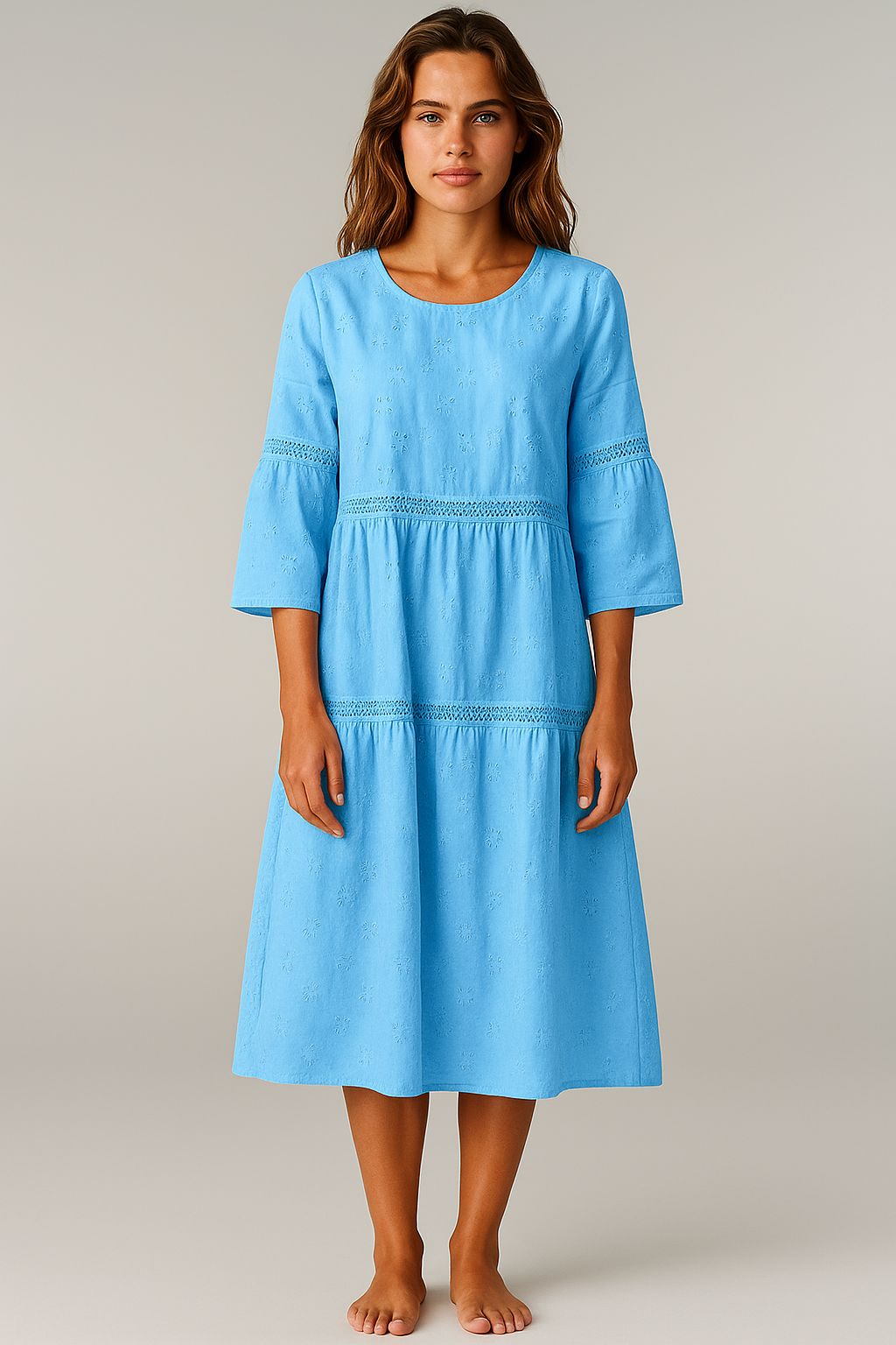 Eloise | Robe femme fluide à dentelle légère, élégante et décontractée mi-saison