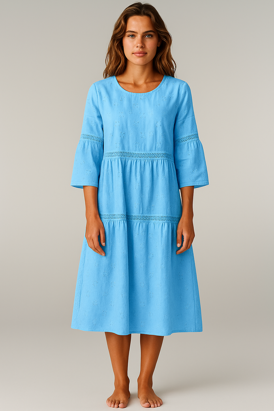 Eloise | Robe femme fluide à dentelle légère, élégante et décontractée mi-saison
