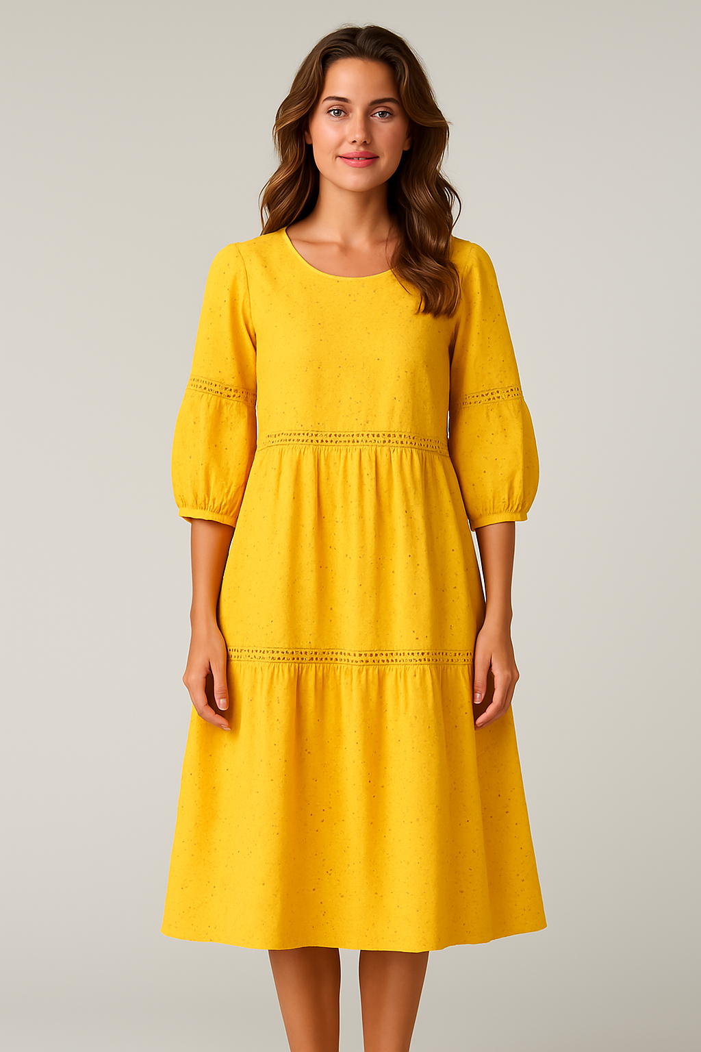 Eloise | Robe femme fluide à dentelle légère, élégante et décontractée mi-saison