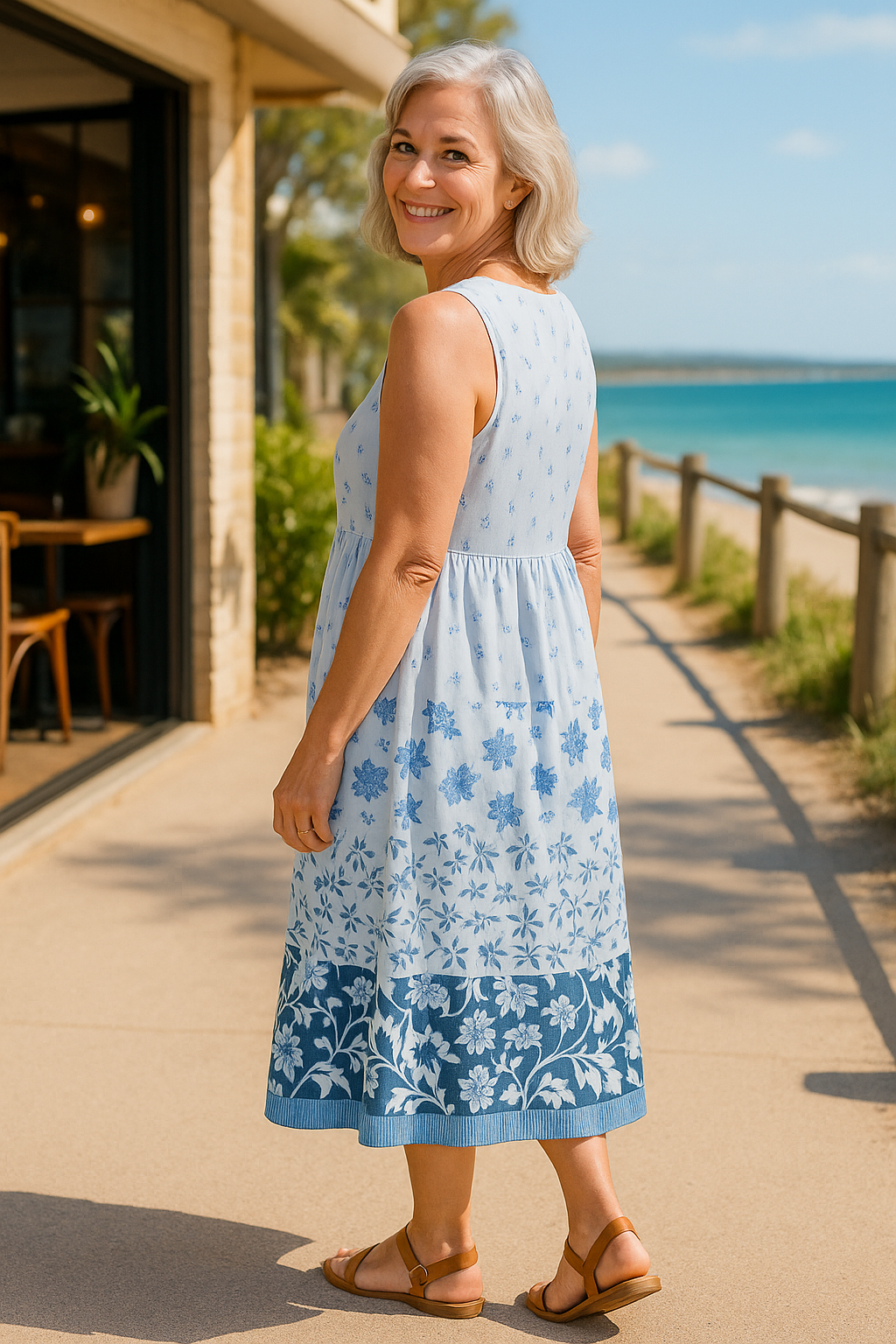 Evelane | Robe midi femme fluide, confortable et élégante au quotidien