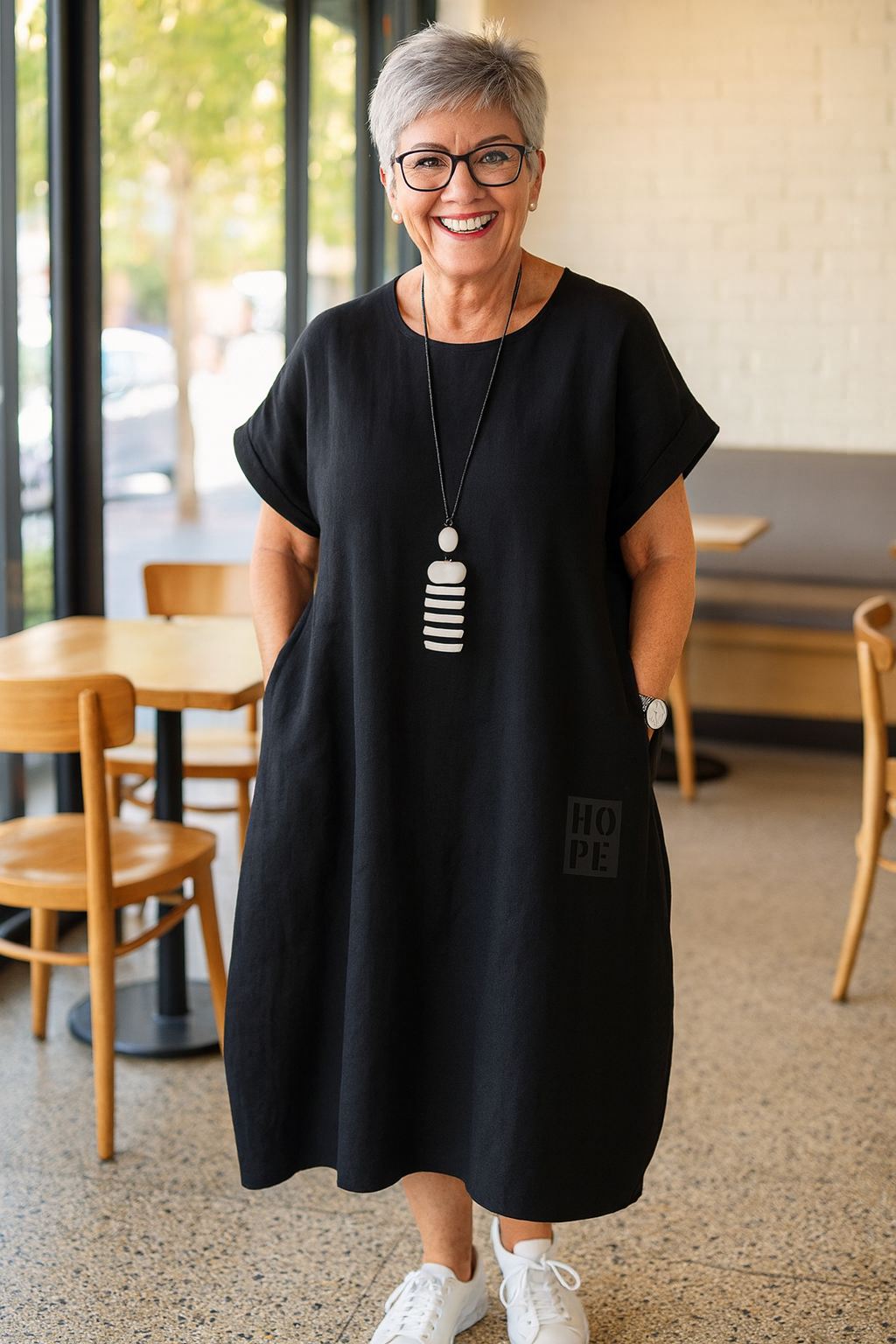 Cerynna | Robe femme à poches, confortable fluide et élégante au quotidien