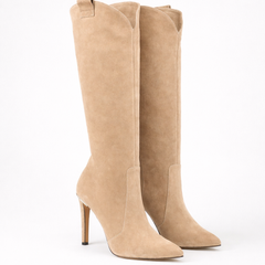 Bottes Femme à Talon Hautes Élégantes en Daim