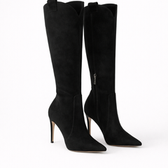 Bottes Femme à Talon Hautes Élégantes en Daim