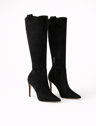Bottes Femme à Talon Hautes Élégantes en Daim