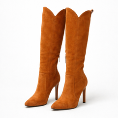 Bottes Femme à Talon Hautes Élégantes en Daim