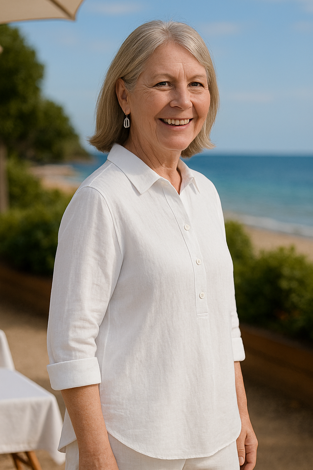 Serena | Blouse femme coton léger respirant col V, décontracté chic pour l'été