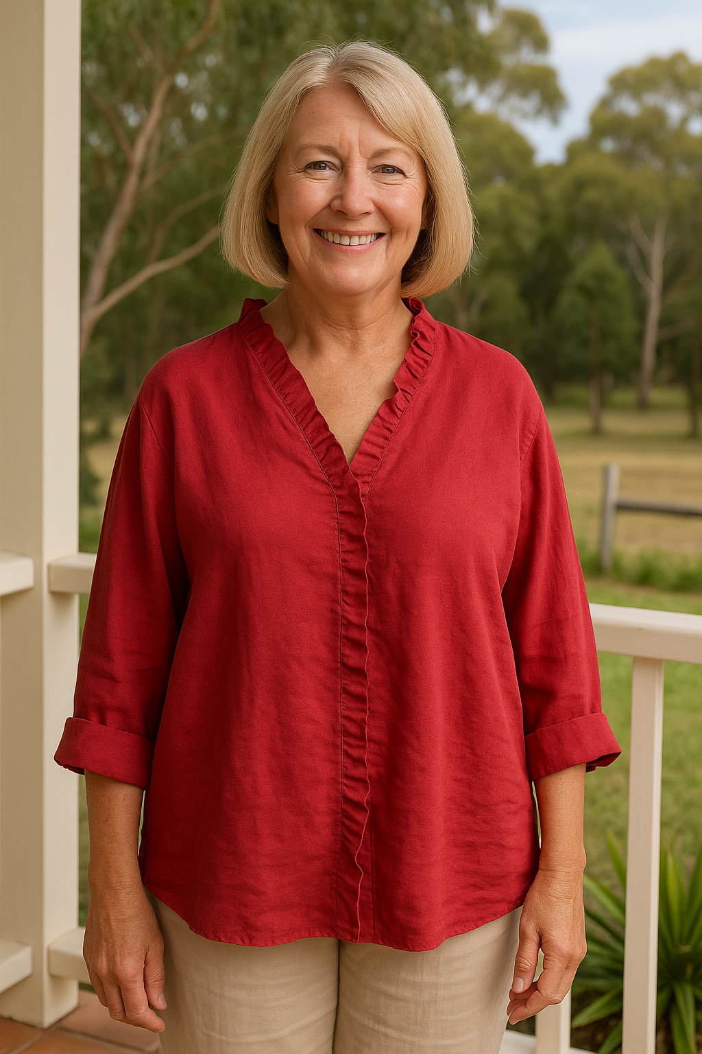 Maribel | Blouse femme à volant doux, confortable et flatteuse