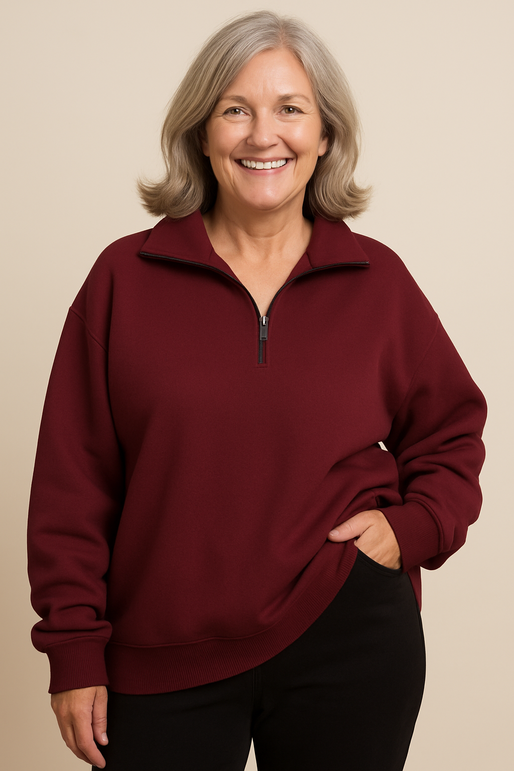 Bindi | Pull femme en maille demi-zip doux, confortable et élégant