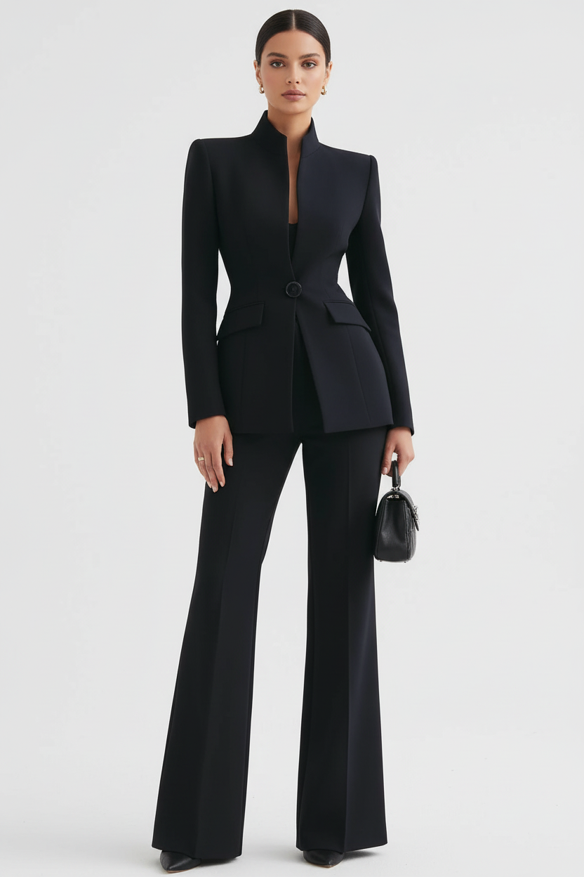 Michelle | Ensemble tailleur femme, blazer et pantalon palazzo élégant