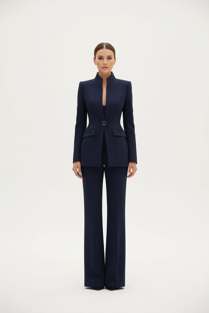 Michelle | Ensemble tailleur femme, blazer et pantalon palazzo élégant