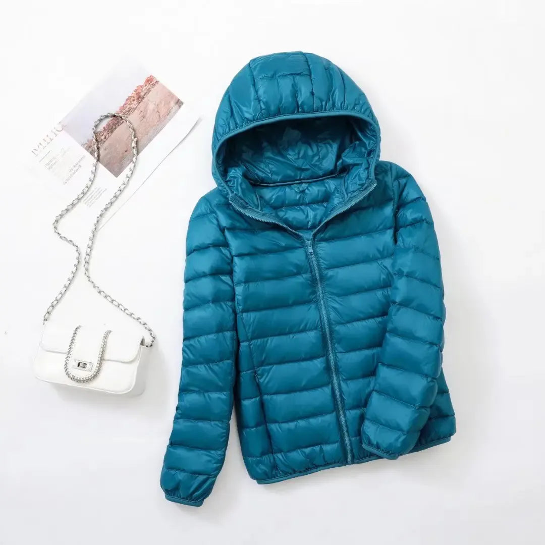 Doudoune Femme Matelassée Coupe Sport à Capuche