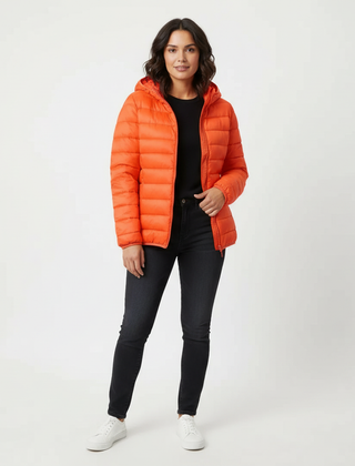 Doudoune Femme Matelassée Coupe Sport à Capuche