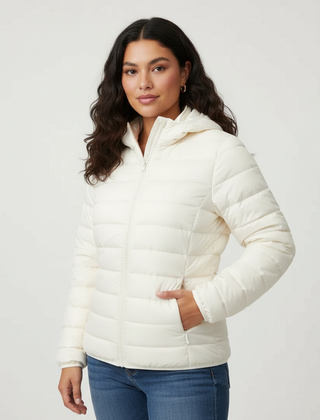 Doudoune Femme Matelassée Coupe Sport à Capuche