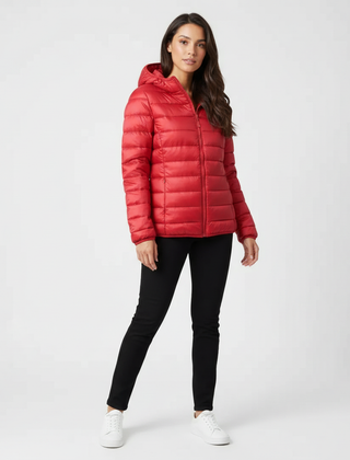 Doudoune Femme Matelassée Coupe Sport à Capuche