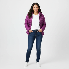 Doudoune Femme Matelassée Coupe Sport à Capuche