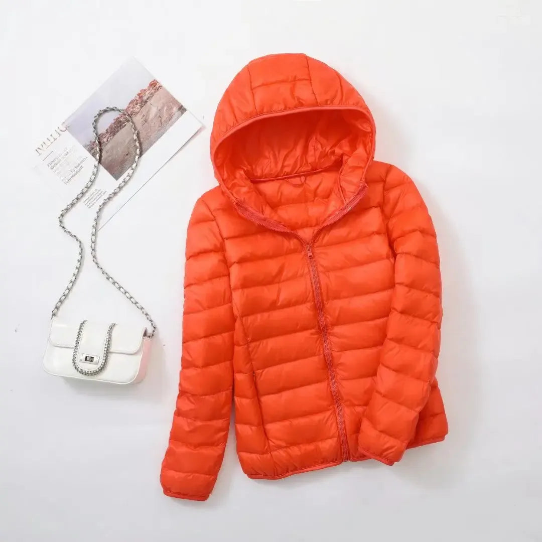 Doudoune Femme Matelassée Coupe Sport à Capuche