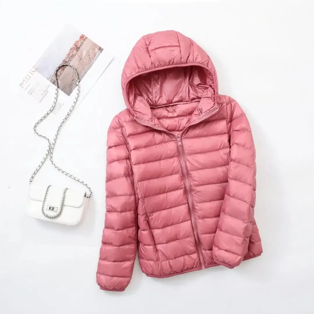 Doudoune Femme Matelassée Coupe Sport à Capuche