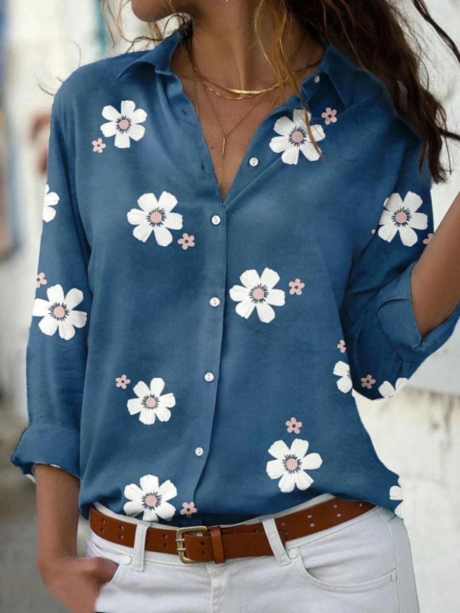Grace | Blouse femme à fleurs douce, légère et respirante flatteuse