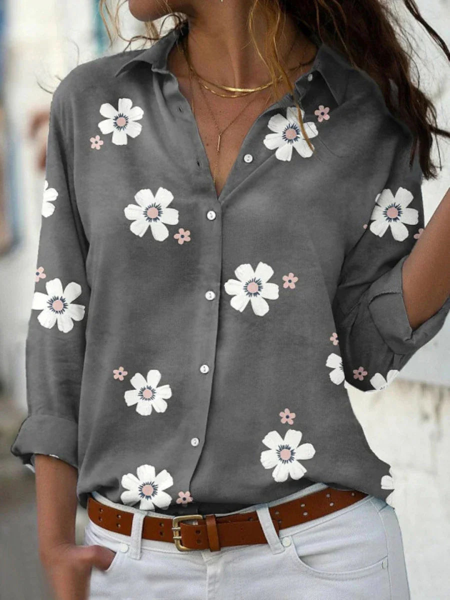 Grace | Blouse femme à fleurs douce, légère et respirante flatteuse