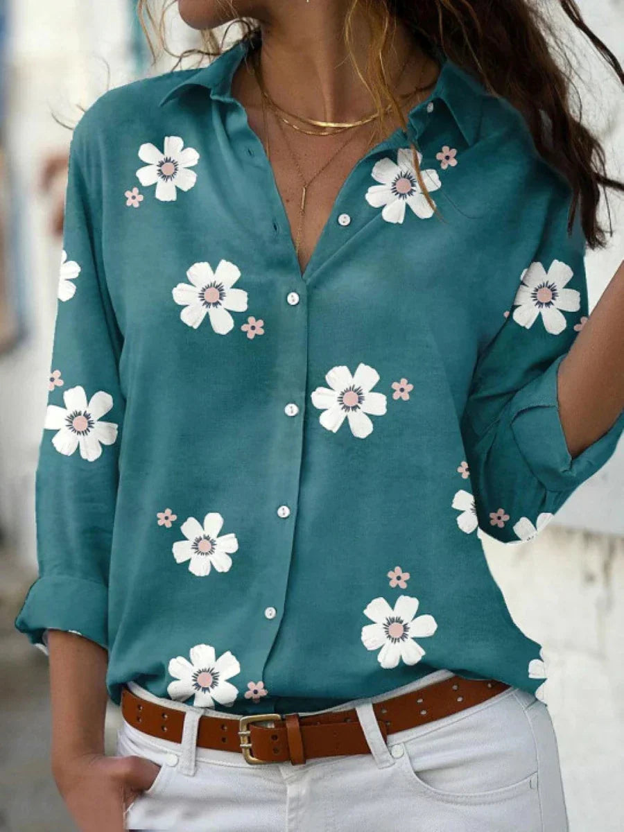 Grace | Blouse femme à fleurs douce, légère et respirante flatteuse