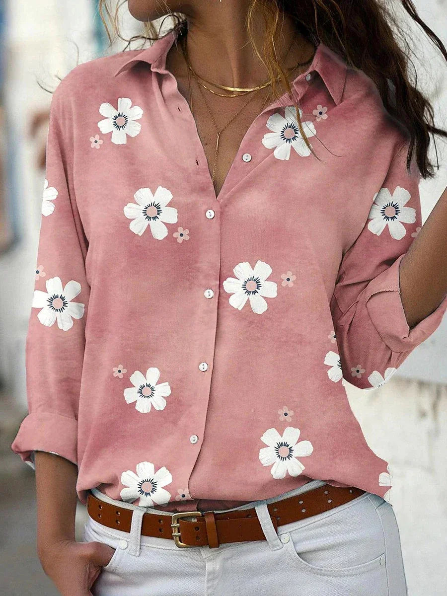 Grace | Blouse femme à fleurs douce, légère et respirante flatteuse