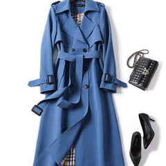 Trench Femme Classique à Double Boutonnage Ceinturé